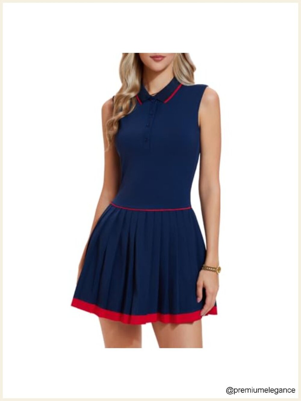 Airfree Women Tennis Dress Polo Golf Athletic Pleated Sleeveless